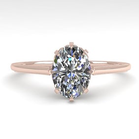 1.0 ctw VS/SI Oval Diamond Engagment Ring 18k Rose Gold