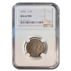 1806 Draped Bust Half Cent MS-62
