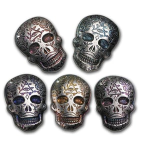2 oz Hand Poured Silver Skull