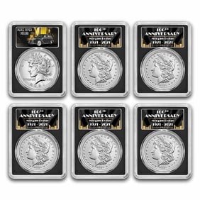6-Coin 2021 Morgan/Peace Dollar Set MS-70
