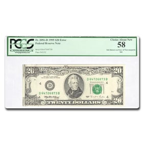 1995 (D-Cleveland) $1 FRN AU-58 PCGS