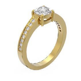 1.33 ctw Cushion Diamond Ring 18K Yellow Gold
