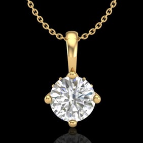 0.82 ctw VS/SI Diamond Solitaire Art Deco Necklace 18k Yellow Gold