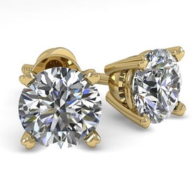 1.02 ctw VS/SI Diamond Stud Designer Earrings 14k Yellow Gold