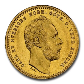 1863 Sweden Gold Ducat Carl XV