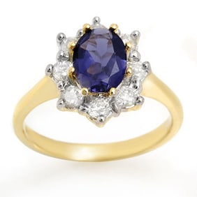 1.75 ctw Kaynite & Diamond Ring 14k Yellow Gold