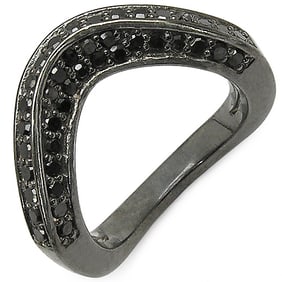 1.02 CT Genuine Black Diamond 14K White Gold Ring