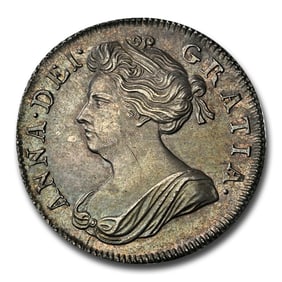 1702 Great Britain Silver Shilling Anne
