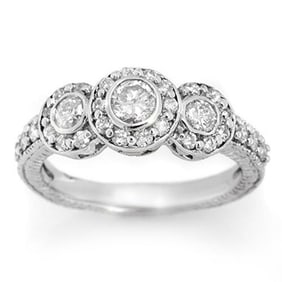 1.25 ctw Certified VS/SI Diamond Ring 14k White Gold