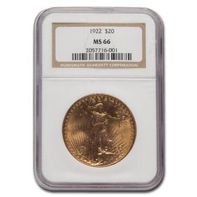 1922 $20 Saint-Gaudens Gold Double Eagle