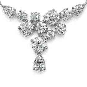 3 ctw Pear Diamond Designer Necklace 18K White Gold