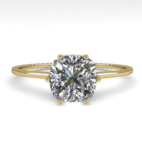 1.0 ctw VS/SI Cushion Diamond Engagment Ring 18k Yellow Gold