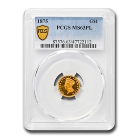 1875 $1 Liberty Head Gold MS-63