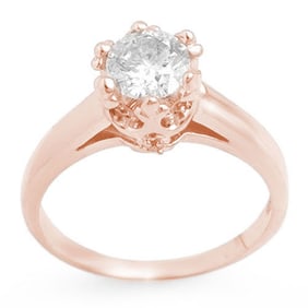 1.0 ctw Certified VS/SI Diamond Ring 14k Rose Gold