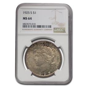 1925-S Peace Dollar MS-64 NGC (Obverse/Reverse