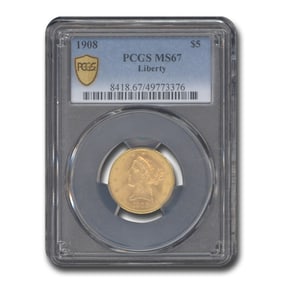 1908 $5 Liberty Gold Half Eagle