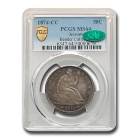 1874-CC Liberty Seated Half Dollar MS-64