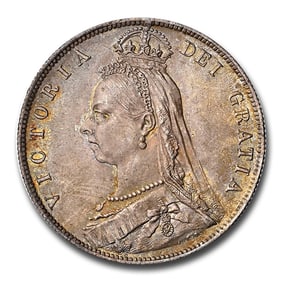 1889 Great Britain Silver 1/2 Crown