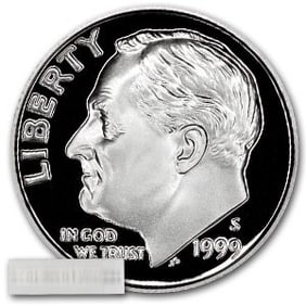 1999-S Roosevelt Dime 50-Coin Roll Proof