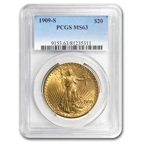 1909-S $20 St Gaudens Gold Double