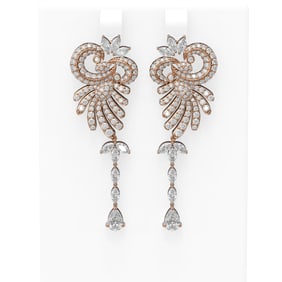 6.03 ctw Diamond Earrings 18K Rose Gold