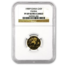 1989 China 1/10 oz Proof Gold