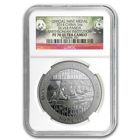 2014 1 oz Silver Panda Smithsonian