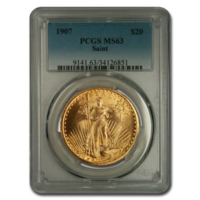 1907 $20 St Gaudens Gold Double