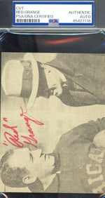 red grange PSA DNA autograph photo