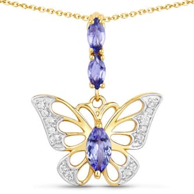 0.75 CT Genuine Tanzanite and White