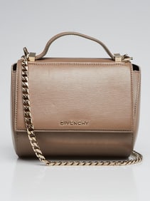 Givenchy Taupe Grained Calfskin Leather Pandora