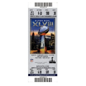 super bowl xlviii full ticket -