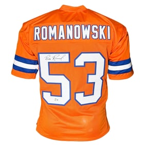 bill romanowski signed denver orange football