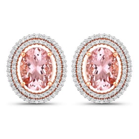 3.69 CT Genuine Morganite and White