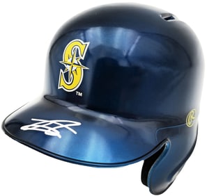 julio rodriguez autographed mariners chrome mini