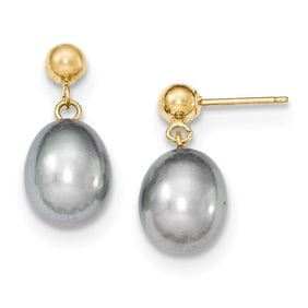 14k 8-9 mm Grey Cultured Pearl