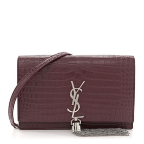 Saint Laurent Calfskin Crocodile Embossed Kate