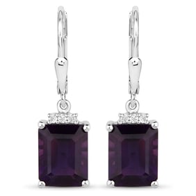 6.63 CT Genuine Amethyst 14K White