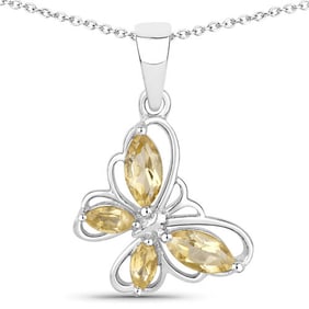 0.62 CT Genuine Citrine 14K White