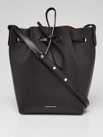 Mansur Gavriel Black/Flamma Leather Mini Bucket