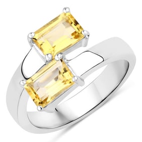 1.80 CT Genuine Citrine 14K White