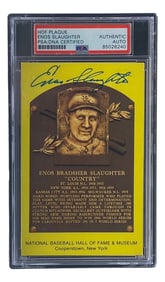 enos slaughter signed 4x6 st louis