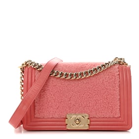 Chanel Shearling Sheepskin Medium Boy Flap
