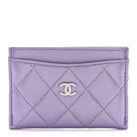 Chanel Metallic Lambskin Quilted Card Holder