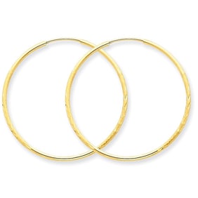 14k Diamond-cut 30 mm Endless Hoop