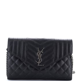 Saint Laurent Classic Monogram Envelope Satchel