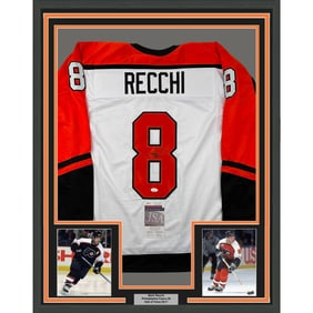 framed autographed/signed mark recchi 33x42 philadelphia