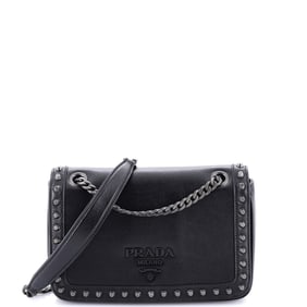 Prada Chain Flap Bag Studded Glazed