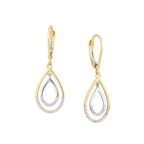 10K Two Tone Gold FANCY TEARDROP