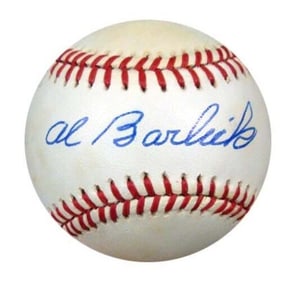 AL barlick autographed signed official NL